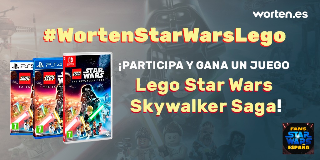🛸 SORTEO LEGO 🤖 Participa para poder ganar el nuevo juego de Star Wars 'The Skywalker Saga'. Solo tienes que: 🔹️ Seguir a @WortenEs y a @StarWarsEs 🔹️ Mencionar a un amig@ + #WortenStarWarsLego 🔹️ Hacer RT