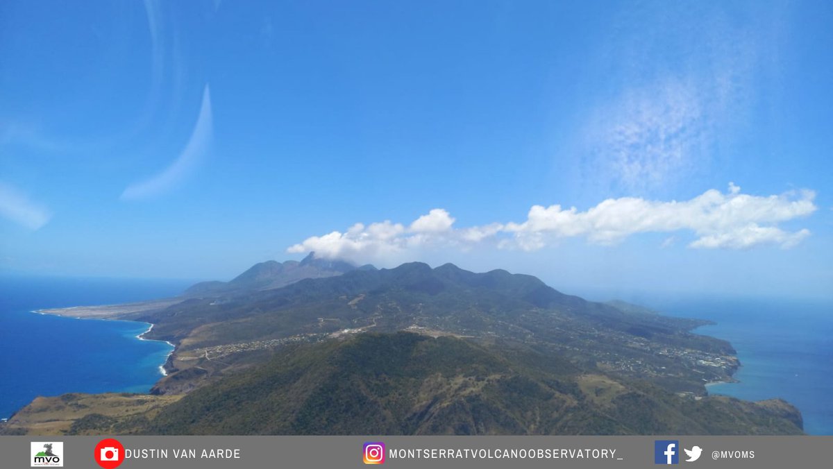 mvoms's tweet photo. Montserrat from the air! Who can tell us where the Soufriere Hills Volcano is in this image? 
#montserrat #mni #islandlife #volcano #volcanoview https://t.co/fLQR0IMSZH