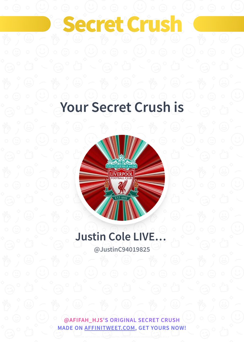 afifah_hjs's tweet image. ✨ Secret Crush 

JustinC94019825 secretly loves you! 😳
Who loves you in secret?

➡️ affinitweet.com/secret-crush