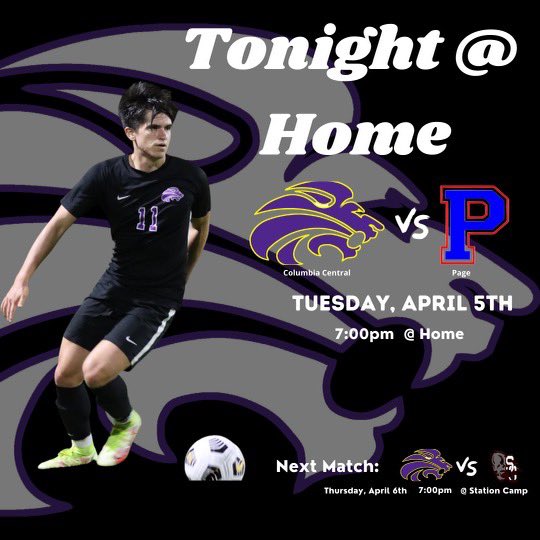 The Lions Soccer program hosts Page High School tonight.  JV-5pm and Varsity-7pm!  Come out and join a great night of soccer!  Go Lions!