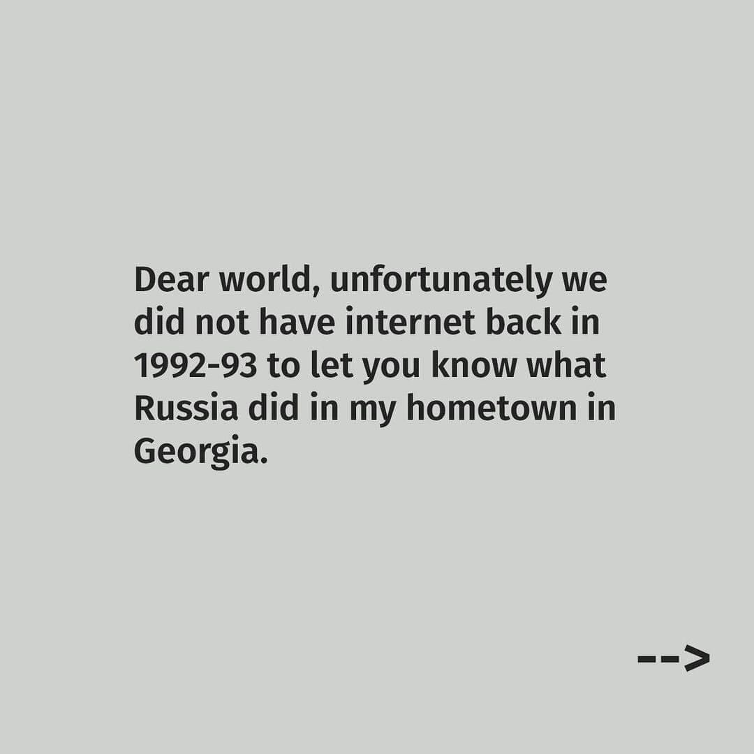 People outside of Georgia don’t know what atrocious crimes Russia committed in Abkhazia, Georgia. #RussianWarCrimes