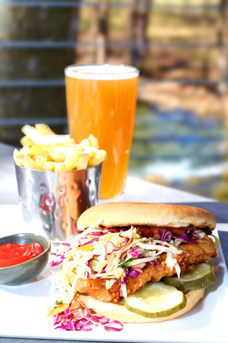 Creekhouse in Wimberley makes a scintillating Southern Fried Chicken Sandwich. Join them by the creek for a meal to remember. #wimberleytexas #austintrips #wimberleytx #partners #creekhouse #wimberleyrestaurants