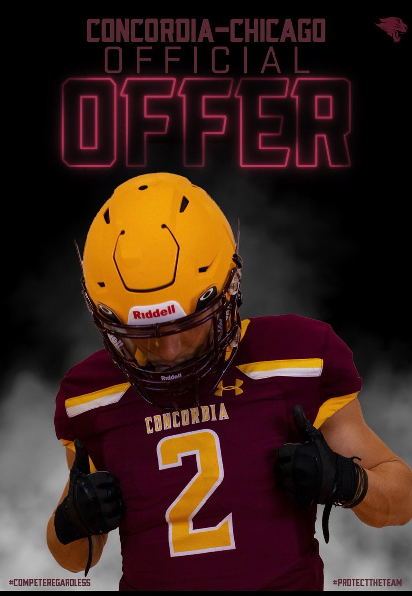 bdinher's tweet photo. Extremely blessed to receive an offer from Concordia University Chicago @CoachSeveCUC @CUCFBFamily 🔴🟠 https://t.co/8ayuStRXx6