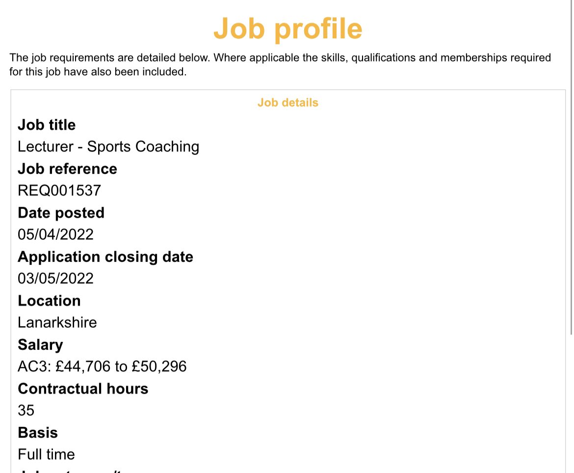 We are now looking for a Lecturer in Sport Coaching to join our team <a href="/UniWestScotland/">UWS</a>. The full advert and job description can be accessed at our jobs website: jobs.uws.ac.uk. Deadline for applications is 3rd May. Happy to discuss the role with any interested applicants