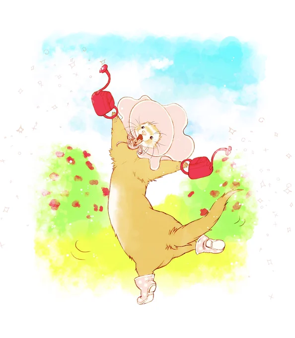 Requested Ferret Doodle 
"Ferret taking care of their garden!" 
