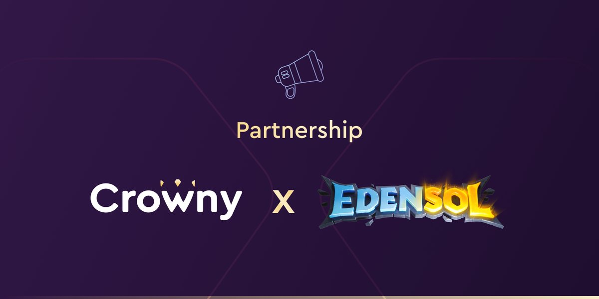 The launch of the #CrownyApp and #CrownyPortal is coming soon. Meanwhile, we are continuing the growth of our partnerships network within the <a href="/solana/">Solana</a>  ecosystem. Today we are proudly announcing a partnership with @EdensolGame 💥
✅ Read more on our website crowny.io/blog/crowny-pa…