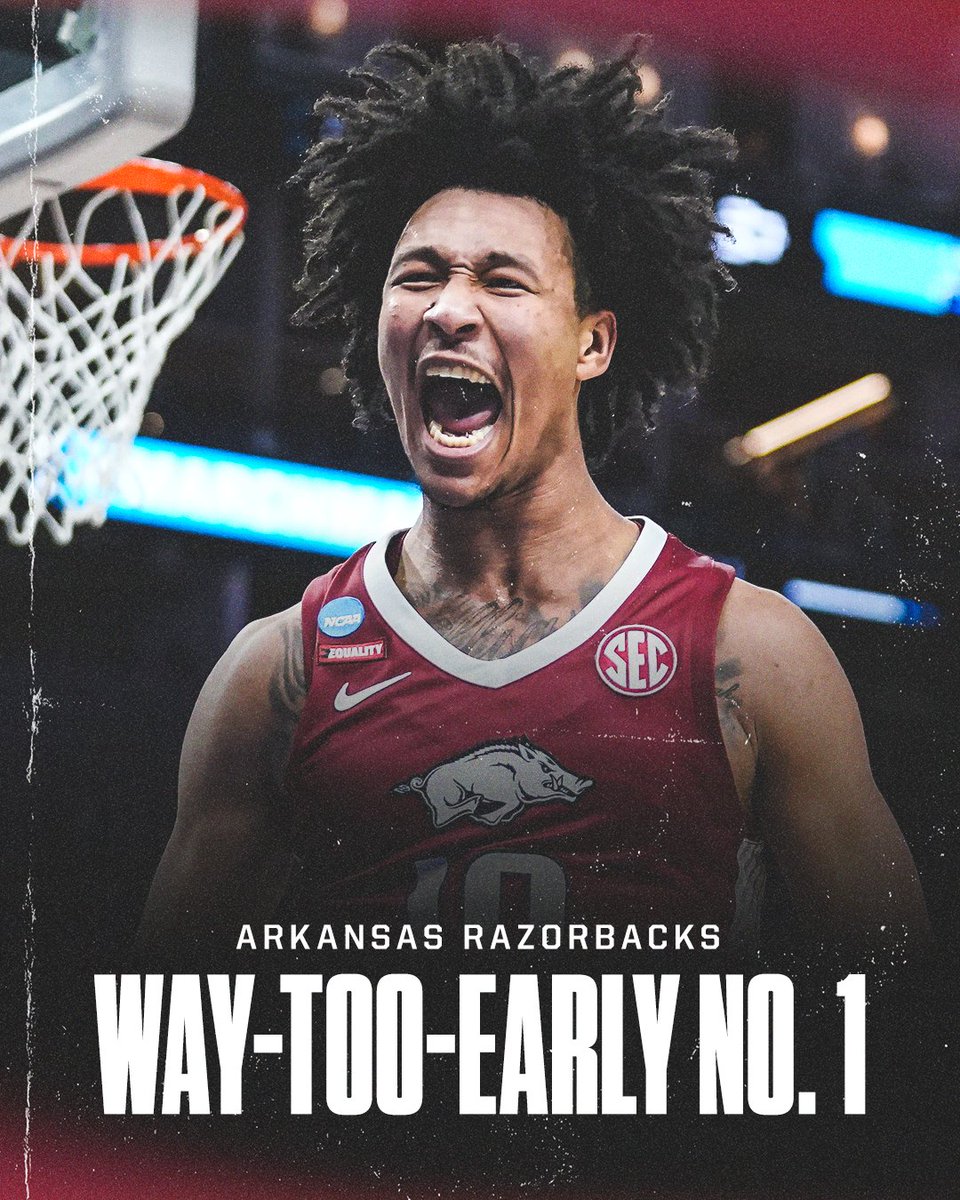 With the nation's second-best HS recruiting class and back-to-back Elite Eight appearances ... <a href="/RazorbackMBB/">Arkansas Razorbacks Men’s Basketball 🐗</a> are ESPN's early favorite to win the 2023 title. 

More ➡️ es.pn/3r3uAfs