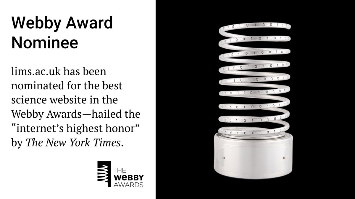 London_Inst's tweet photo. The London Institute for Mathematical Sciences has been nominated for the best science website in @TheWebbyAwards! Please cast your vote:

https://t.co/13DoMfLEh1 https://t.co/aNaKzYnqn8