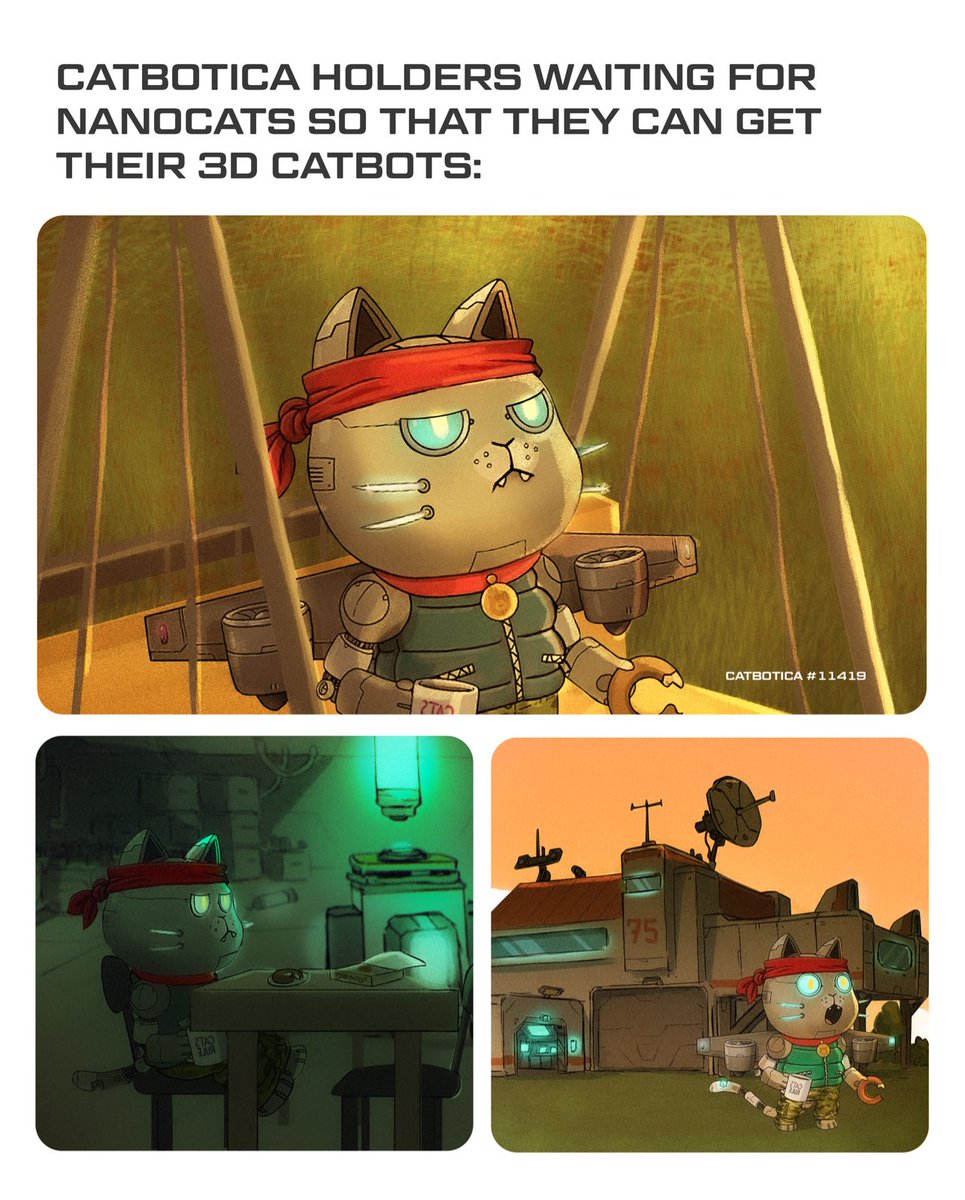 yusekiota's tweet photo. Who can relate 😸😸😸? Cant wait! @CATBOTICA @CATBOTICA_kr  #nft #airdrop #catnft  Art work by @SheilaSab_ https://t.co/igLIs2k7qQ