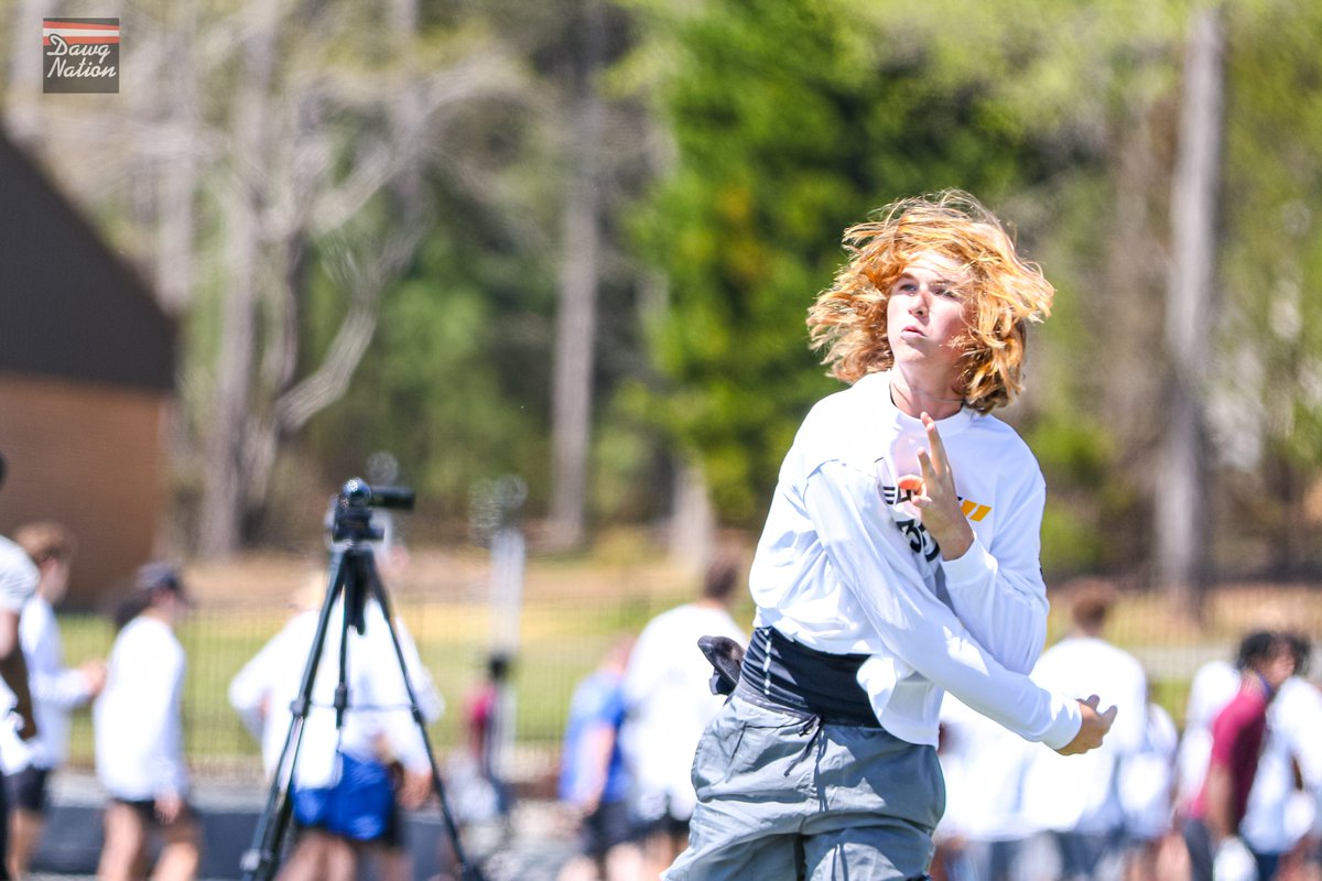 Something about this 2024 QB from <a href="/Elite11/">Elite11</a> ATL regional. Check the hair. Lost his lid on a rep. Still threw a dart. Colt Ginn. What a name. Can rip it. Accurate. Caught my eye, Kept flashing. Bright future for the Peach County kid. 6-1.5. 173 lbs. UNCC and GSU offers.