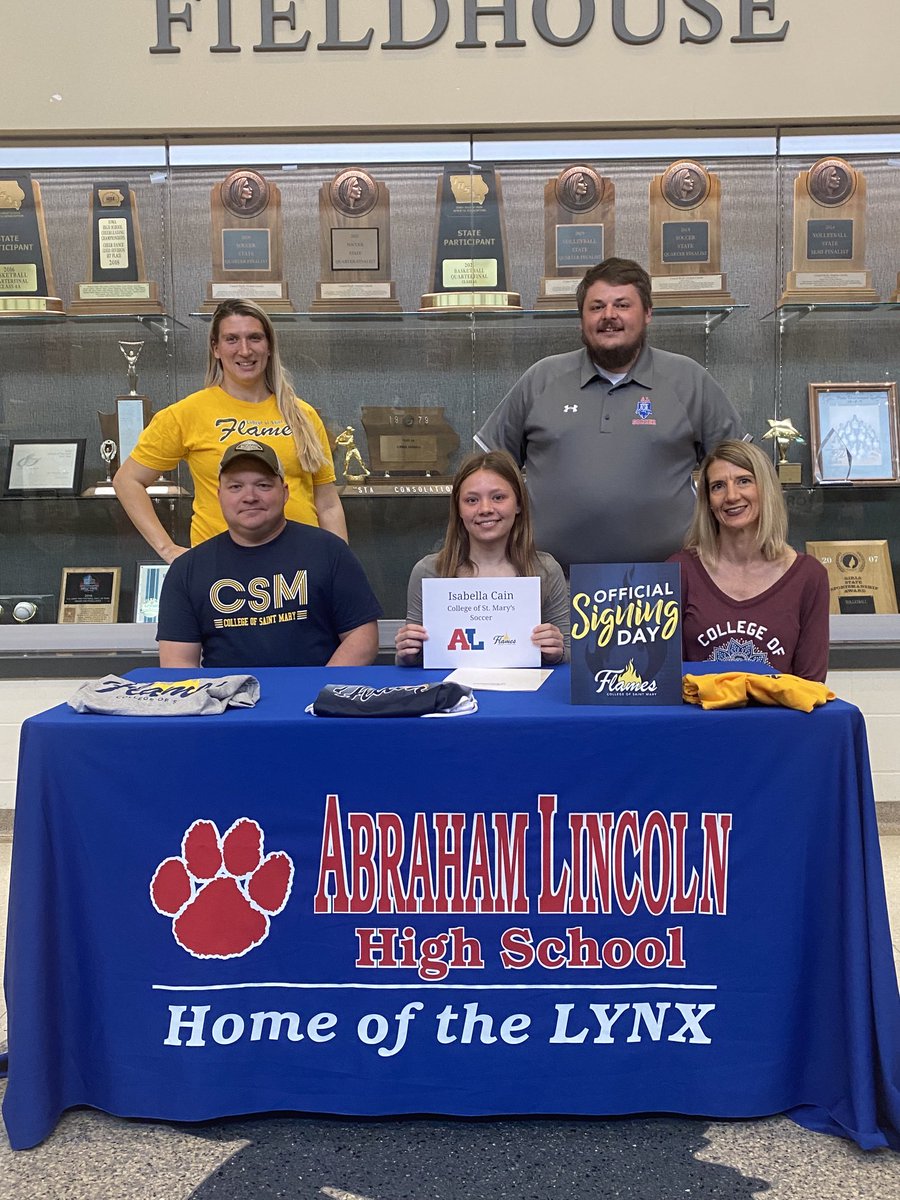 Congratulations to Bella Cain and her parents for signing to play soccer and attend College of St Mary in Omaha!!!