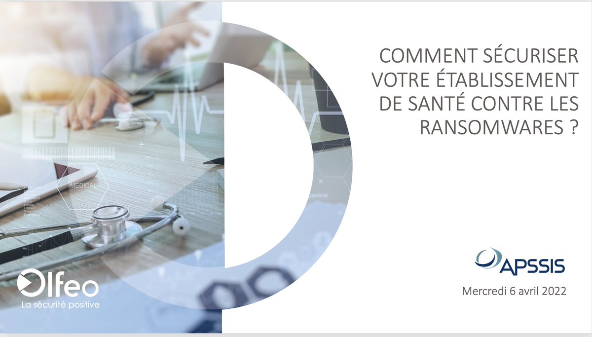 Assistez à la #conférence <a href="/Olfeo/">Olfeo</a>, présentée par Frédéric Napoléone au congrès de l'<a href="/APSSISFrance/">APSSIS</a> 

👉 mercredi 6 avril à 9h40

#Apssis #Ransomware #cybersecurite