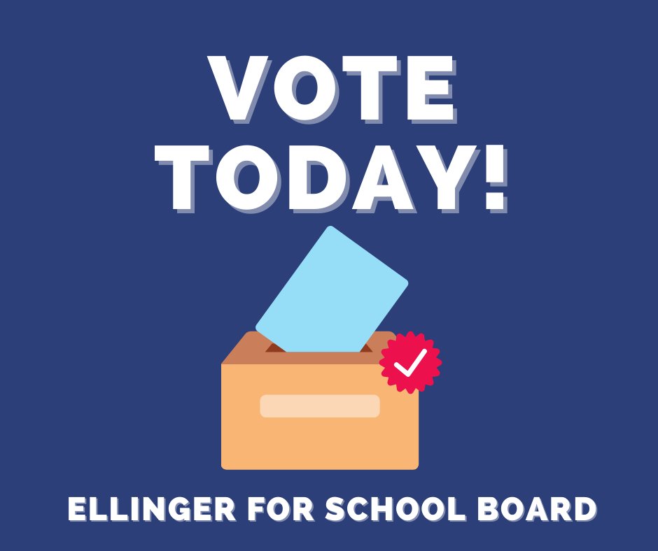 MarcEllinger's tweet photo. Today is election day and polls close at 7 p.m. Please get out and vote:  Marc Ellinger for JC School Board! https://t.co/3OmmwEhecp