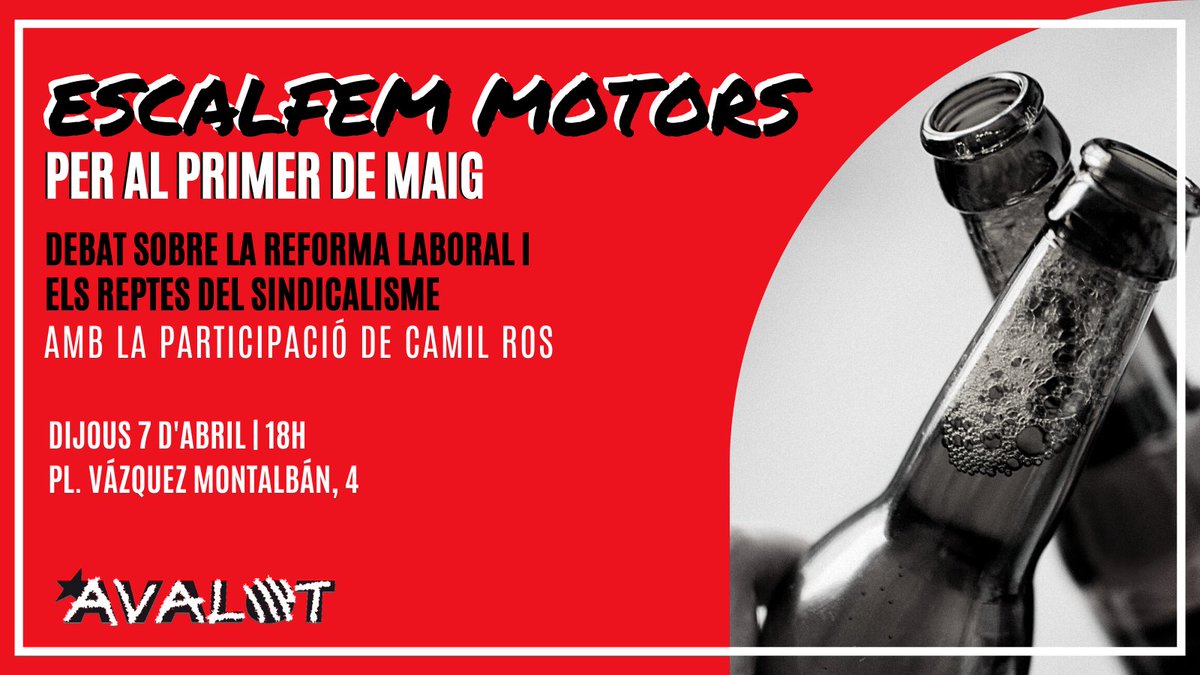avalotcat's tweet photo. 📢 Tornen els #UnionBar! Tornen les trobades per xerrar de tot allò que ens preocupa com a joves! 🗣️
📅 Aquest dijous ens reunirem per parlar sobre la reforma laboral i els reptes que tenim al davant com a classe treballadora.
🤝 Ens acompanyarà en Camil Ros @ugtcatalunya
😉 https://t.co/MbKYG3G9bN