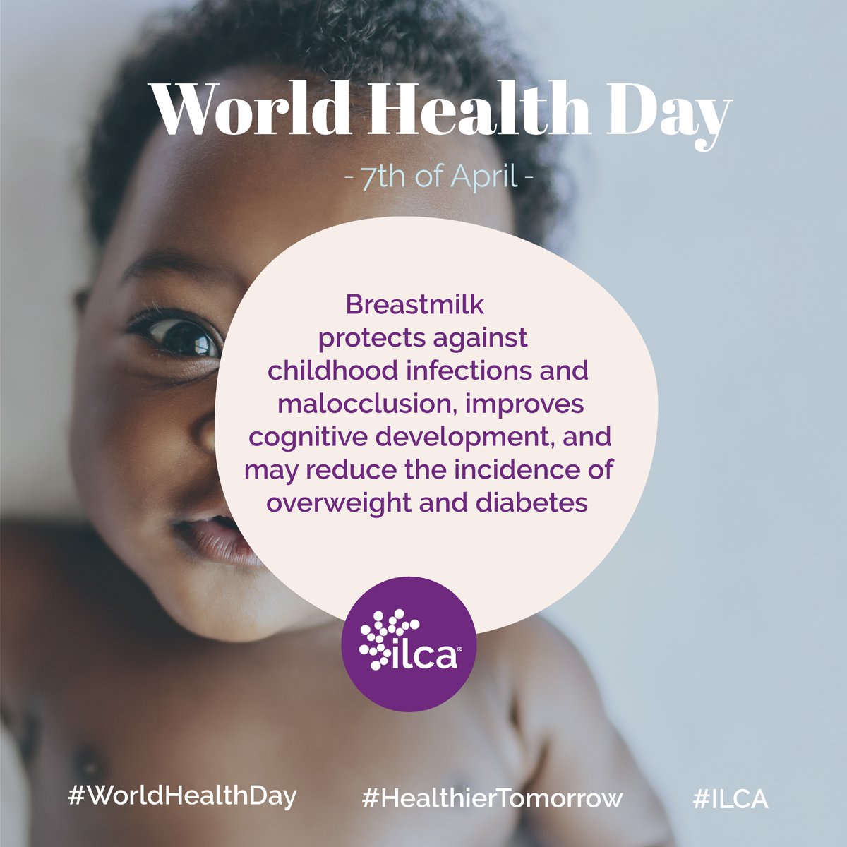Breastfeeding provides an incredible number of health benefits for babies &amp; young children.
Breastmilk protects against childhood infections &amp; malocclusion, improves cognitive development, and may reduce the incidence of overweight &amp; diabetes.
 #WorldHealthDay #HealthierTomorrow