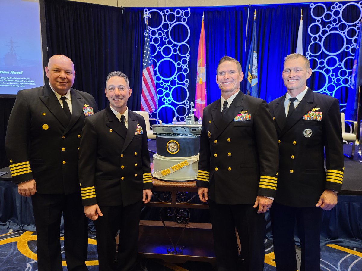 SeaAirSpace's tweet photo. To celebrate the 100th anniversary of Navy aircraft carriers, commanders from four carriers sat down with Rear Adm. Mike Manazir (ret.), vice president of business development at Boeing Global Services to discuss the history and future of carrier aviation. #100years #SAS2022 https://t.co/oeU8WcJzrX