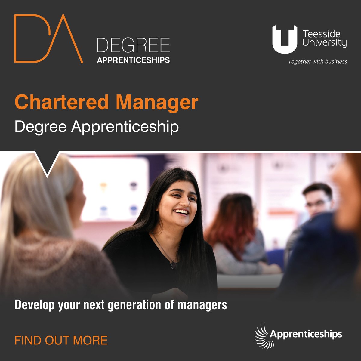FIND OUT MORE bit.ly/TUIBS-CMDA @TeessideUnitubs  #apprenticeships
