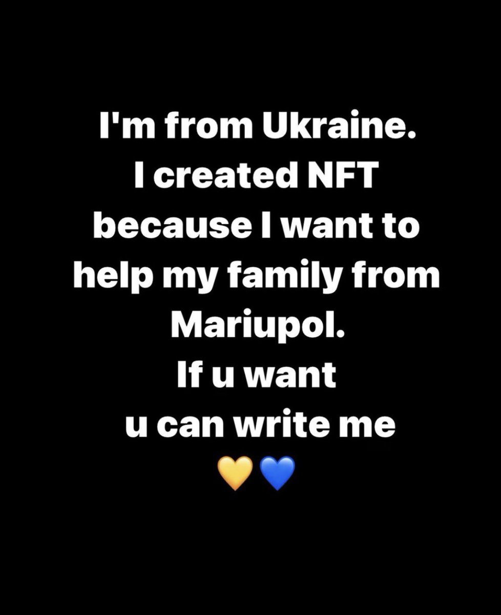 BirthGalaxy's tweet photo. I'm from Ukraine. I created NFT because I want to help my family from Mariupol. I will be glad if you can help me. If u want , u can write me . Thanks 
 #Ukrainian #crypto #cryptocollectibles #nft #NFTCommunity #NFTGiveaway #NFTartist #Ukraine #NFTGaming #nftnews https://t.co/XxizOM9zor