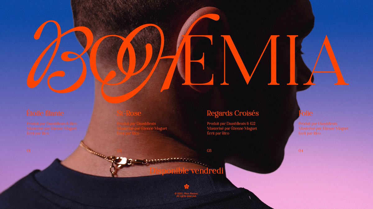 BOHEMIA disponible ce vendredi sur toutes les plateformes de streaming. 🌸