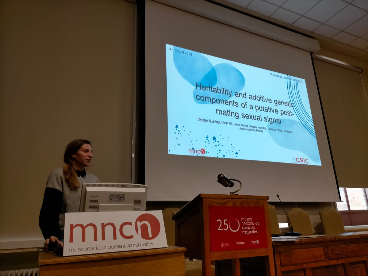 BehavEcol_Lab's tweet photo. Today, our colleague Stefania D'Arpa @stefdarpa presented her most recent (and exciting!) research at the V Scientific Sessions (V Jornadas Cientificas) of the Museo Nacional de Ciencias Naturales @ecoevol_MNCN @mncn_csic Well done Stef! https://t.co/kT71rgtFOd
