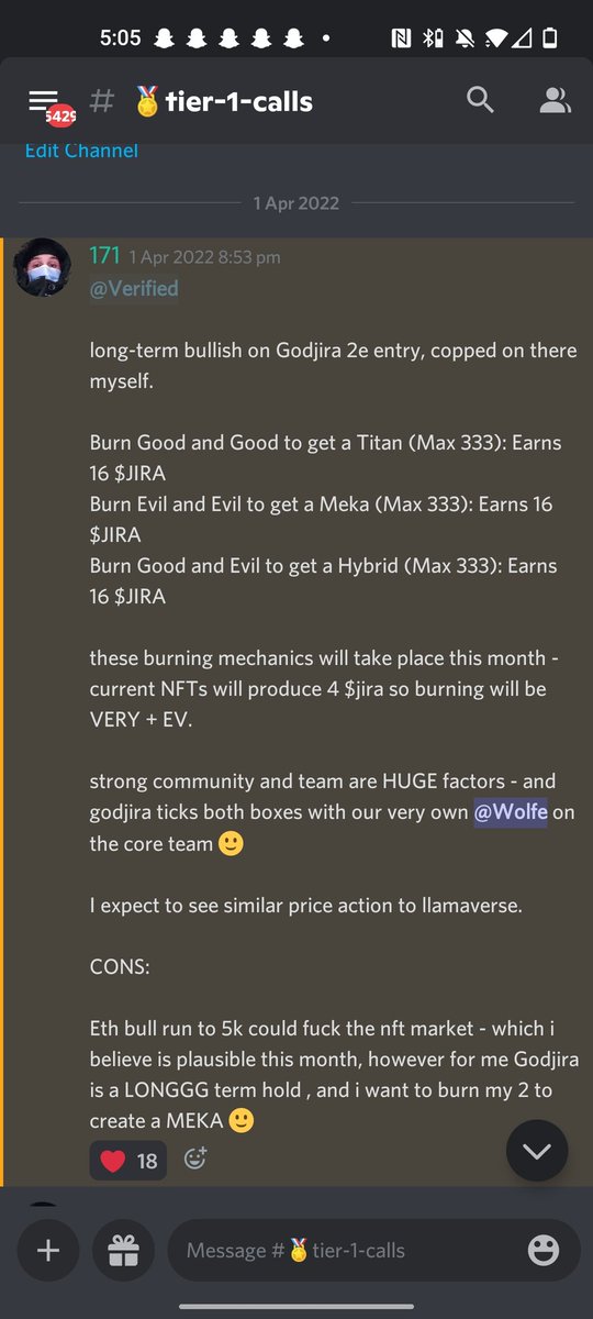 StarkwebLC's tweet photo. Godjira 2eth (bottom) entry called in our FREE alpha server , now at 2.9 Eth and counting :)

🚨100 RTs on this tweet and you guys get invite link 🚨

Tag some friends who also RT and I might send you a 10 person invite link for you and your squad 🤝 https://t.co/65ozA5VwLs