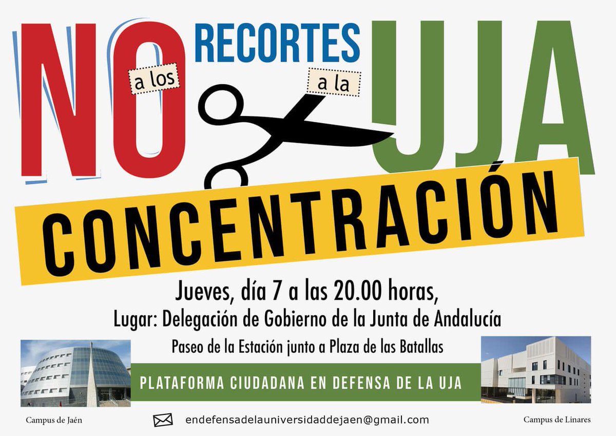 EPSLinares's tweet photo. 📢📅 Próximo Jueves, a las 20:00,🏛️Delegación de Gobierno de @AndaluciaJunta, Paseo de la Estación (junto a Plaza de las Batallas)
#PorLaUJA #EnDefensaDeLaUJA #DefendamosLaUJA #YoDefiendoLaUJA #Jaén #Linares 
@PCDefensaUJA @TODOSPORLINARES @ALEULinares https://t.co/cKmYoCxSoI