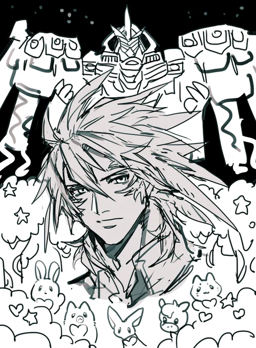 最初は普通にシュライグ描いてたんだが 