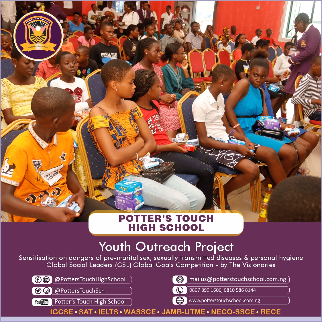 potterstouchsch's tweet photo. Our students, The Visionaries visited the Living Faith Church Igbogene I, to sensitise teenagers on the importance of maintaining personal hygiene and the dangers of premarital sex. #GlobalGoals #sustainabledevelopment #gsl2022 #pths  #refiningforgreatness https://t.co/DxYmz8O46t