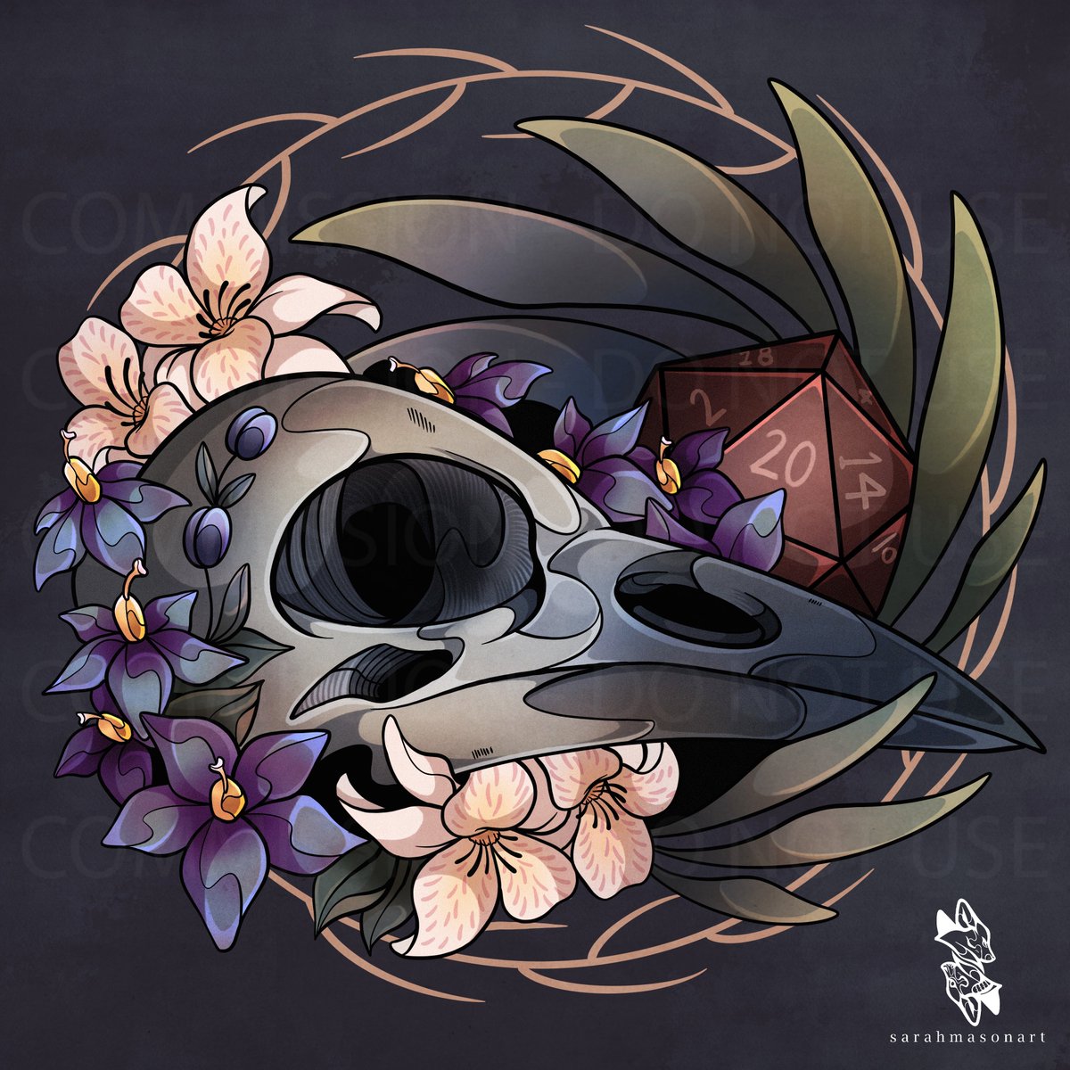 I love love looooove painting skulls and flowers.

c0mmissioned piece - would love to do more of these!