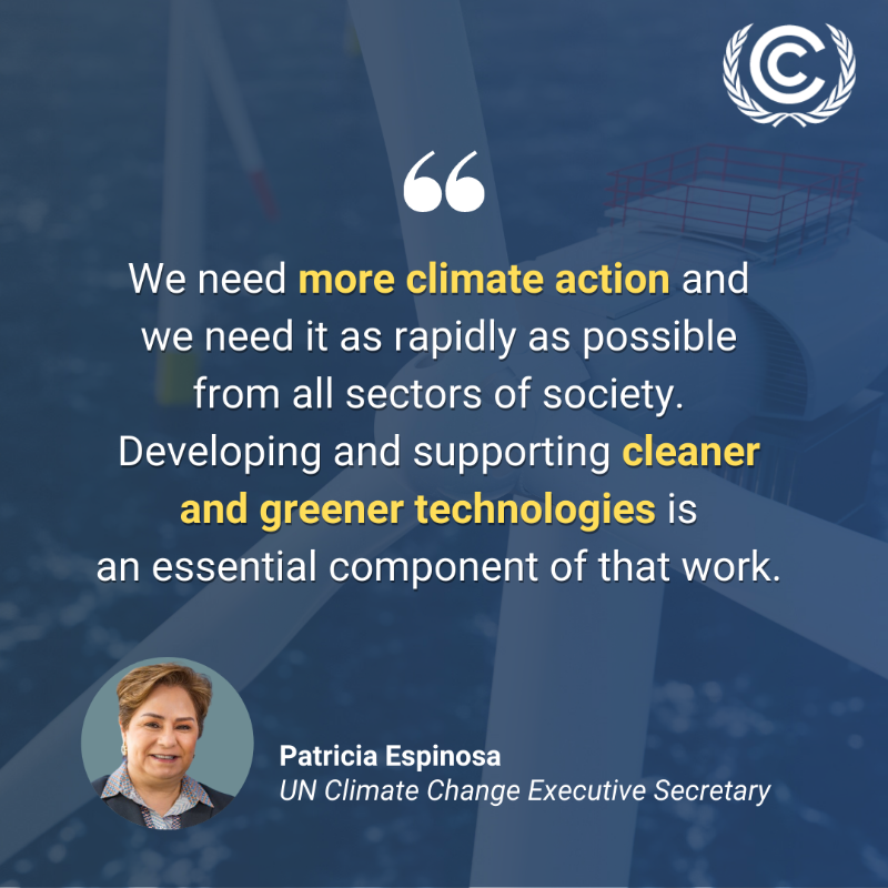 UNFCCC's tweet photo. How can climate technologies help the 🌍  reach the goals of the #ParisAgreement?