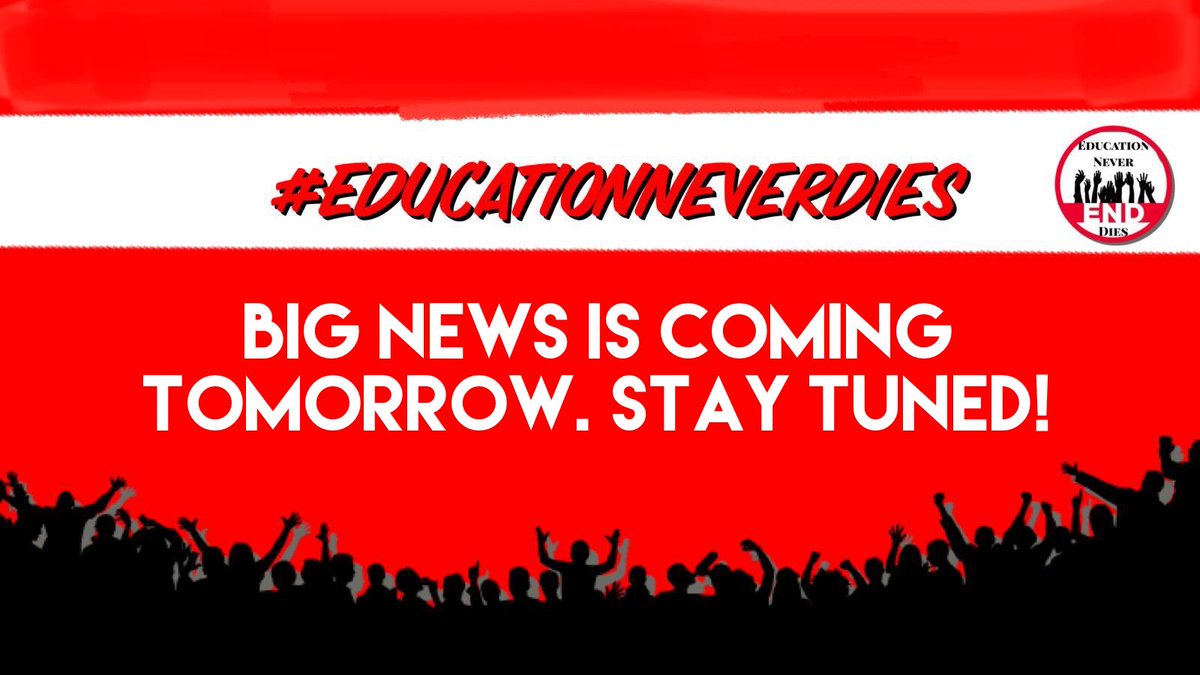 Hey crew! We have some news to announce tomorrow. Be on the look out! #EducationNeverDies @ClarissaD005 @ann177345 @Tara_Desiderio @Teacherchick27 @MrsHayesfam @carbaeli @santiagoAM115 @MikeREarnshaw @TAYLOR_does_IT @mmurphyBES