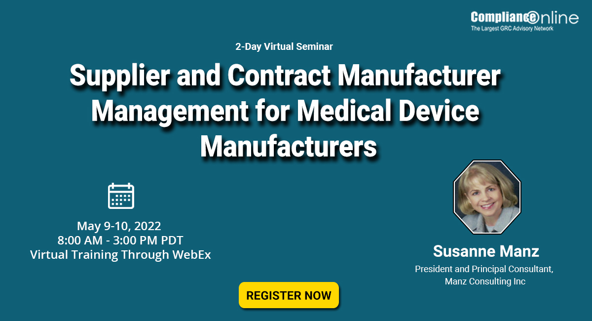 Compliance_On's tweet image. This seminar with Susanne Manz will help you get your #qualitysystem off to a good start and avoid common problems including #MDRs, recalls, 483s, and #warningletters. Signup now! bit.ly/3HbGNUv
 #PurchasingControls  #SupplierManagement