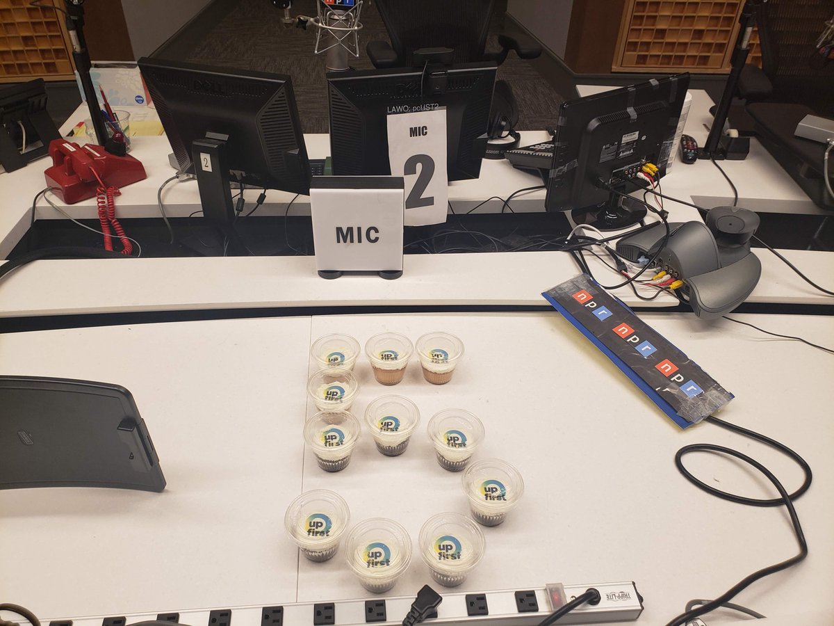 Today marks 5 years of Up First! 

I've spent the last hour trying to make a perfect 5 out of Up First cupcakes, but none of them look right and I have since given up.

But thank you to everyone who chooses to start their mornings with us! Here's to many more 🥳🥳🥳
