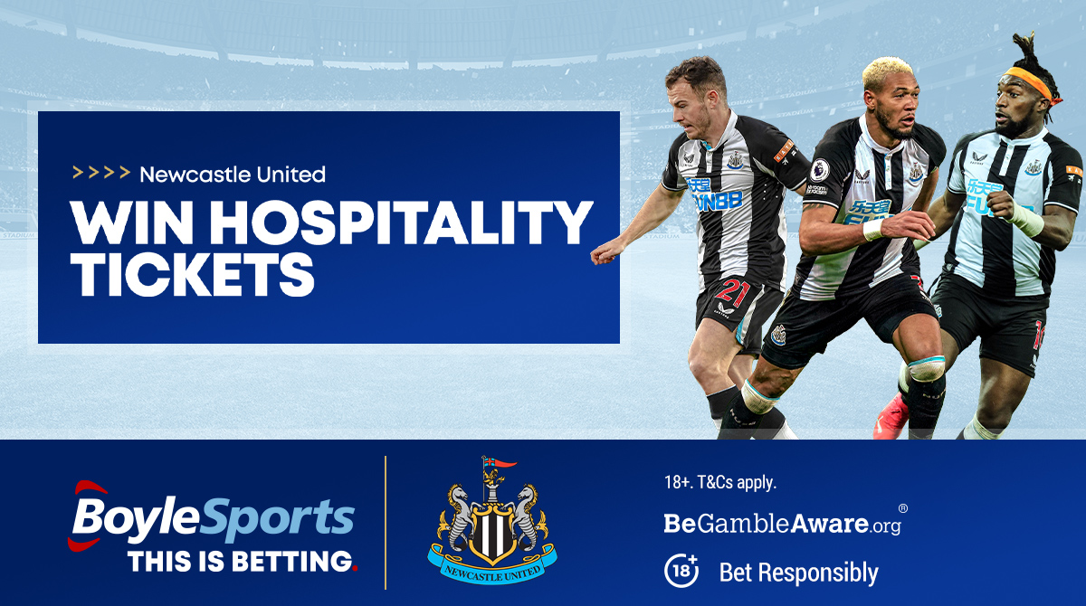 🚨 <a href="/NUFC/">Newcastle United</a> COMPETITION 🚨

🎟 We have FIVE hospitality tickets for one winner &amp; four guests for Newcastle Utd v Wolves on Friday night!

🍽 Food &amp; drink complimentary!

▪️ 📲 Follow BoyleSports
▪️ 🔄 RT &amp; Tag four friends 👤

#NUFC #NUFCFans #NEWWOL