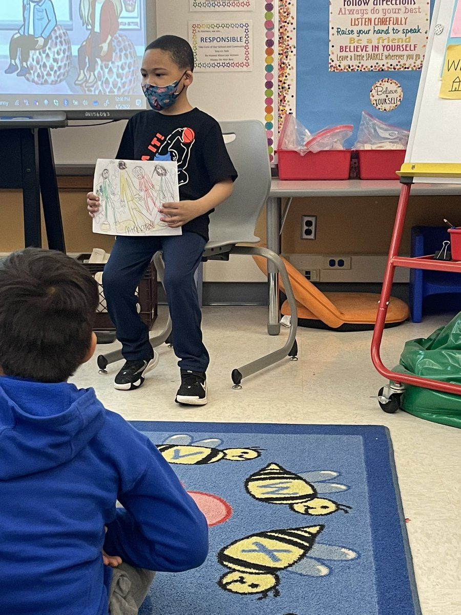 mrsmichelSL's tweet photo. After reading the book A Family is a Family is a Family by @saraoleary, scholars created their own family portraits and had the chance to present them to the class. Each family was unique and special! 🤍  @MrsGiannuzziSL @SyracuseSchools @syracuselatin https://t.co/Df6HALuZBB