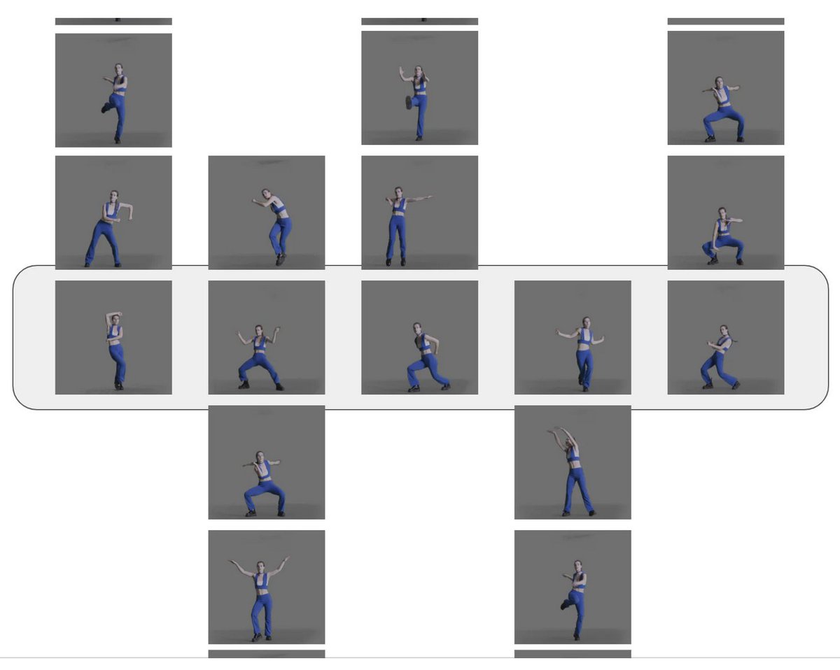 Mvmtgen's tweet photo. This is how we did it: Bettina Uhrweiller created 7 unique choreographies and @fabioberger123 developed a program to mix these choreographies, allowing us to generate 106’000 unique, on-beat choreography performances to a single song. It also perfectly loops! https://t.co/GmlKwqvBR2
