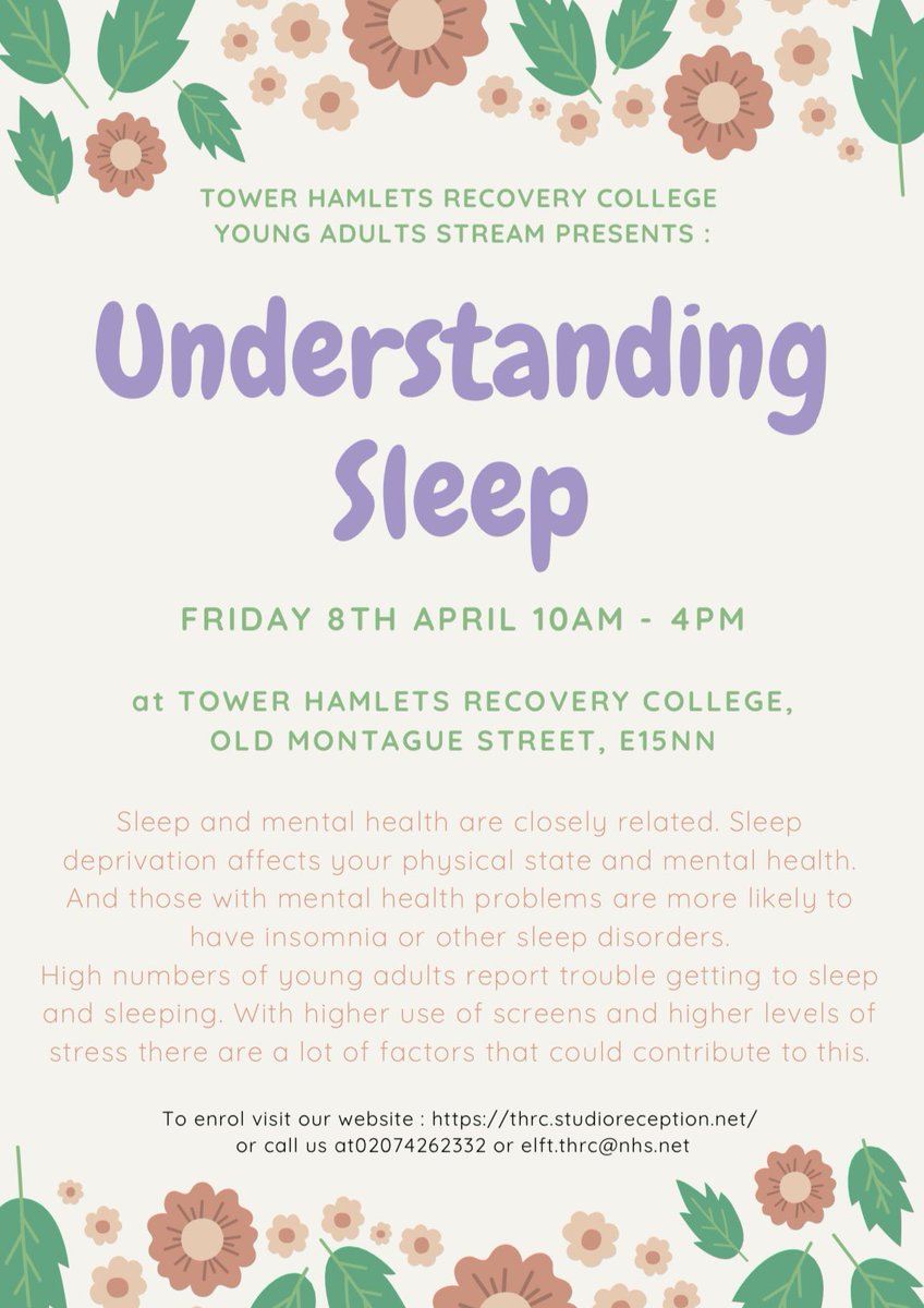 Come along to our Understanding Sleep Course this Friday! Give us a call or email and we can get you signed up! We can’t wait to see you!
