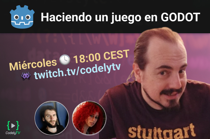 CodelyTV's tweet photo. 🟣 Esta miércoles a las 18:00 CEST, estaremos con el gran @xphere creando un juego desde cero en Godot.

Aquí podéis echar un ojo a algunos juegos de Berny https://t.co/7mGlBvgWvY 👀

Nos vemos en👾 https://t.co/cqjC0JDFpi https://t.co/ppqBiJQO4F