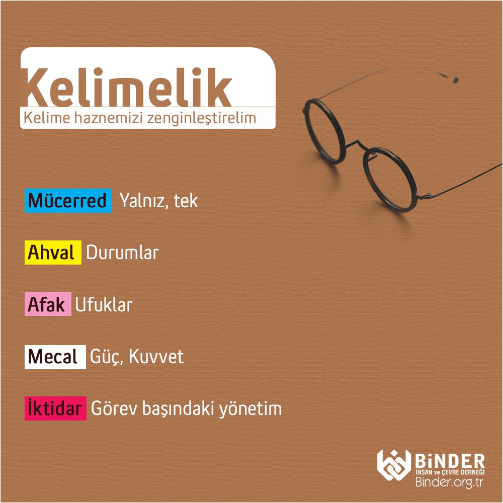 Binderorg's tweet photo. Kelime Haznemizi Zenginleştirelim!
Kelimeleri cümle içinde kullanabilir misiniz?
https://t.co/CyjJLg7M6t
#Mücerred #Ahval #Afak #Mecal #İktidar #Osmanlıca #Farsça #Arapça #Kelime #Dil https://t.co/CtuIqLB1jA