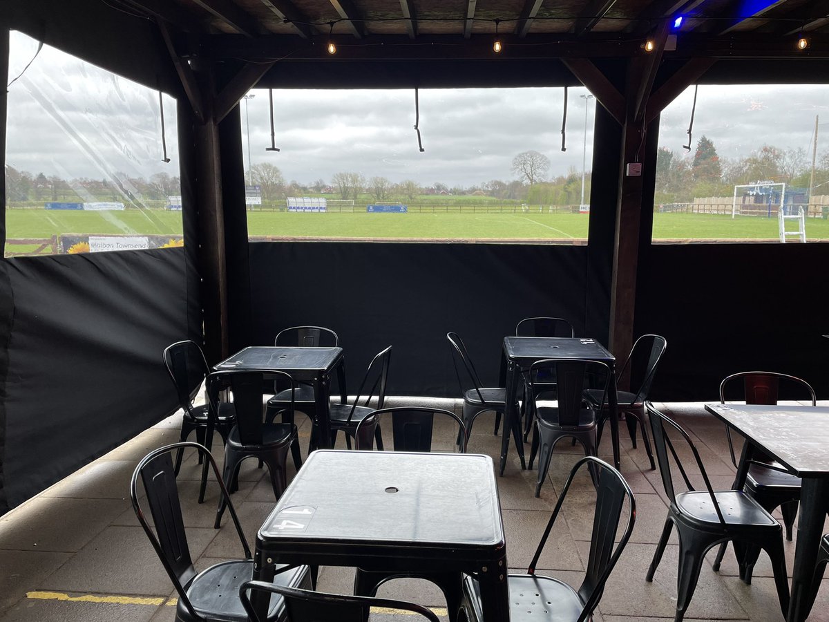 SandbachUtd's tweet photo. Our latest addition to The CrossBar enclosing our outdoor space to keep out the elements. It’s now even better down here so be sure to come along and check us out!! https://t.co/9dMOXnIbxu