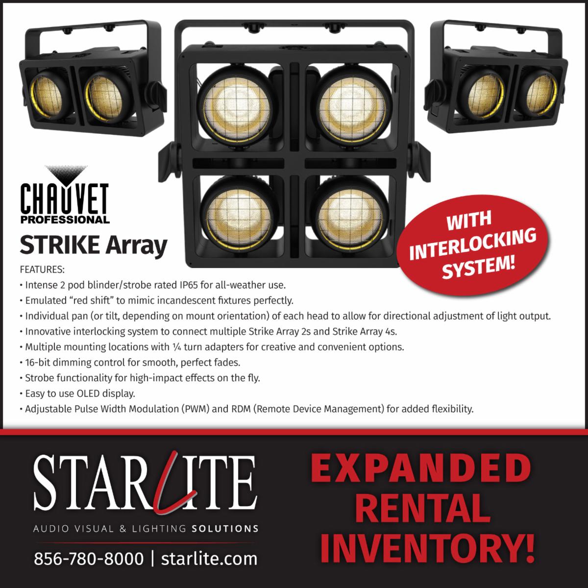 StarliteAVL's tweet photo. Starlite has e-x-p-a-n-d-e-d its rental inventory! Check out the #ChauvetProfessional #STRIKEArray https://t.co/aEKhnfG8O4