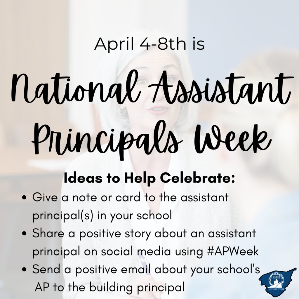 It's National Assistant Principal's Week! If your school has an assistant principal, be sure to show them some extra love and appreciation! #MovingForward