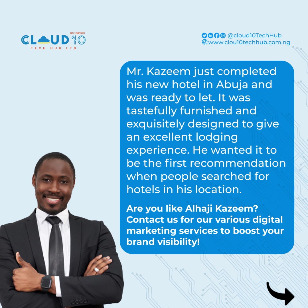 cloud10techhub's tweet image. Cloud10 tech hub was set up with you in mind.
We are equipped with dedicated experts who can help take your business/career to the next level.
Contact us today!
#contentmarketing #registeryourbusiness #digitalskillstraining #digitalmarketing #digitalmarketers #growyourbusiness