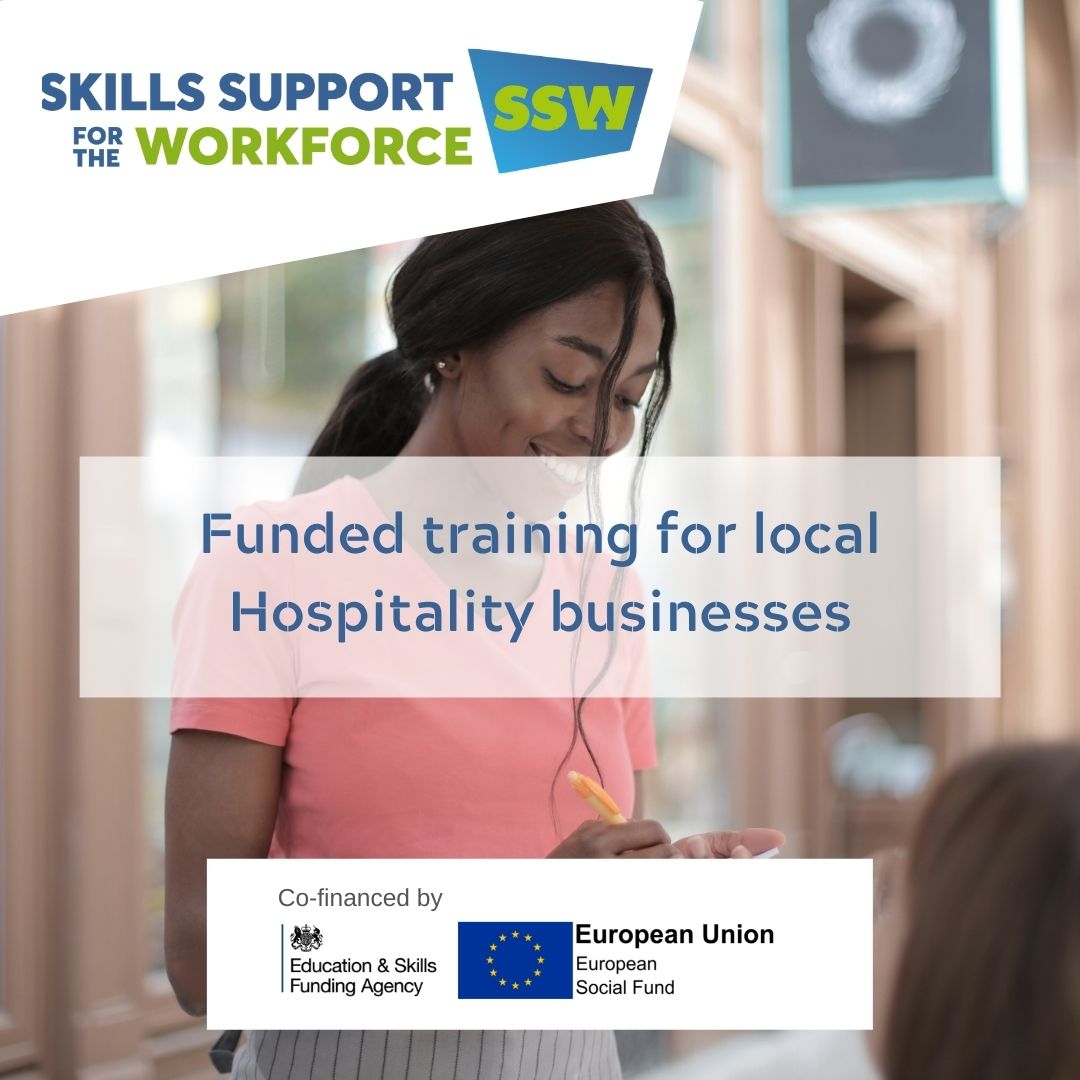 Ambition Broxbourne (@ambitionbrox) on Twitter photo Do you need support getting your Hospitality business back up and running?
Funded training in a range of areas is available through Skills Support for the Workforce.
Find out more: ow.ly/rjFO50IAAzS #sswHertsHospitality
<a href="/serco_ssw/">Skills Support for the Workforce</a> Do you need support getting your Hospitality business back up and running?
Funded training in a range of areas is available through Skills Support for the Workforce.
Find out more: ow.ly/rjFO50IAAzS #sswHertsHospitality
<a href="/serco_ssw/">Skills Support for the Workforce</a>