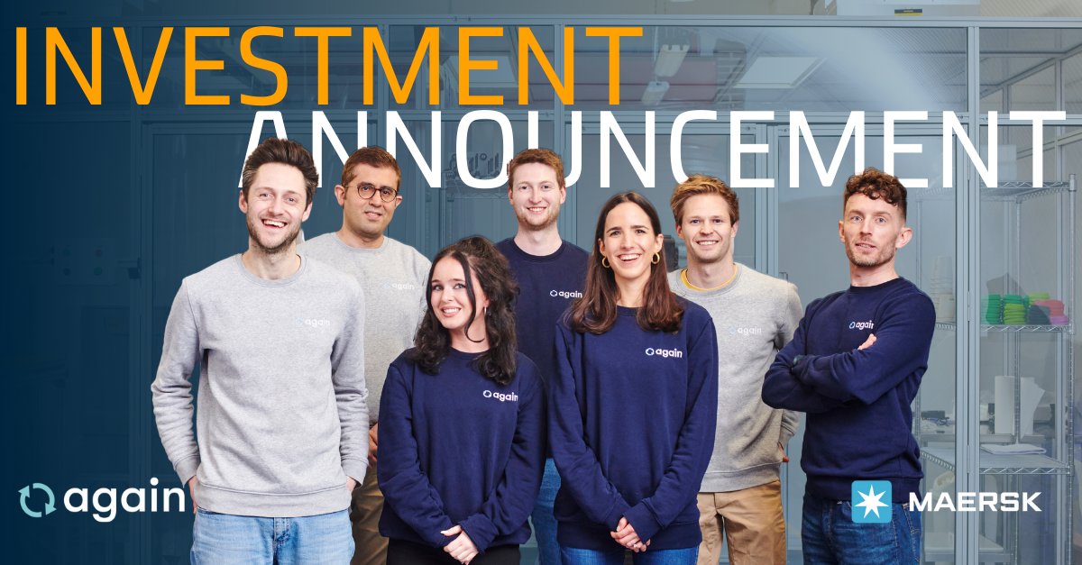 ON A MISSION FOR THE CIRCULAR ECONOMY! We are thrilled to announce UK based company @Again is joining our portfolio!  Read more about our investment on <a href="/TFNBreakingNews/">Tech Funding News</a> here tinyurl.com/2fh5wzfd  #Growth #maersk #sustainability #investment #automation