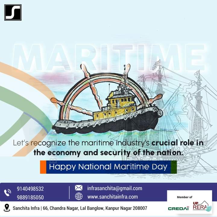 SanchitaInfra's tweet photo. Happy National Maritime Day
#sanchitainfra #sanchitainfrakanpur #bestrealestateagentnearme #bestrealtorinkanpur #bestrealtorinup #bestrealtorinindia #bestrealestatebrokerinkanpur #bestrealestateconsultantinkanpur #HappyNationalMaritimeDay #indianmarine https://t.co/JrOj8hTSsW