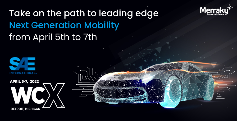 MerrakyEngg's tweet photo. With advancement in mobility, automotive industry is a continuum towards global value chains. Come to witness the world’s largest engineering community at #SAEWorldCongress2022 and meet Merraky team, upfront at your service. Reserve your time with us- https://t.co/I3C1xYD1a1 https://t.co/Hnbu86SXz7