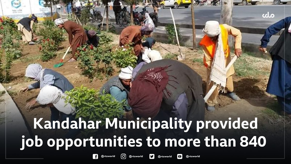 rtaworld's tweet photo. Kandahar Municipality has hired 840 new employees in different parts of the City to work on cleanliness &amp; greenery of city. https://t.co/CbquMDBR9p