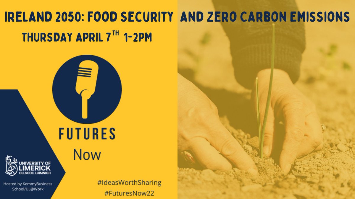 Only 2 days to go!  Join our upcoming #FuturesNow22 webinar and be part of the discussion on #FoodSecurity #zerocarbon on Thursday April 7th @ 1pm. Register here for FREE bit.ly/3iNYWOK #FuturesNow22
#FoodSecurity
#IdeasWorthSharing
#zerocarbon