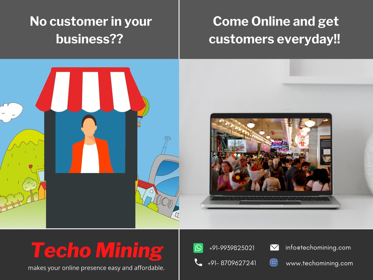 TechoMining's tweet photo. Digital Marketing helps you gain customer everyday. 

Hire TechoMining and boost your marketing campaign!!

 #digitalmarketing #marketing #socialmediamarketing #socialmedia #business #seo #branding #marketingdigital #onlinemarketing #entrepreneur #advertising #contentmarketing https://t.co/IWKjFKhb9h